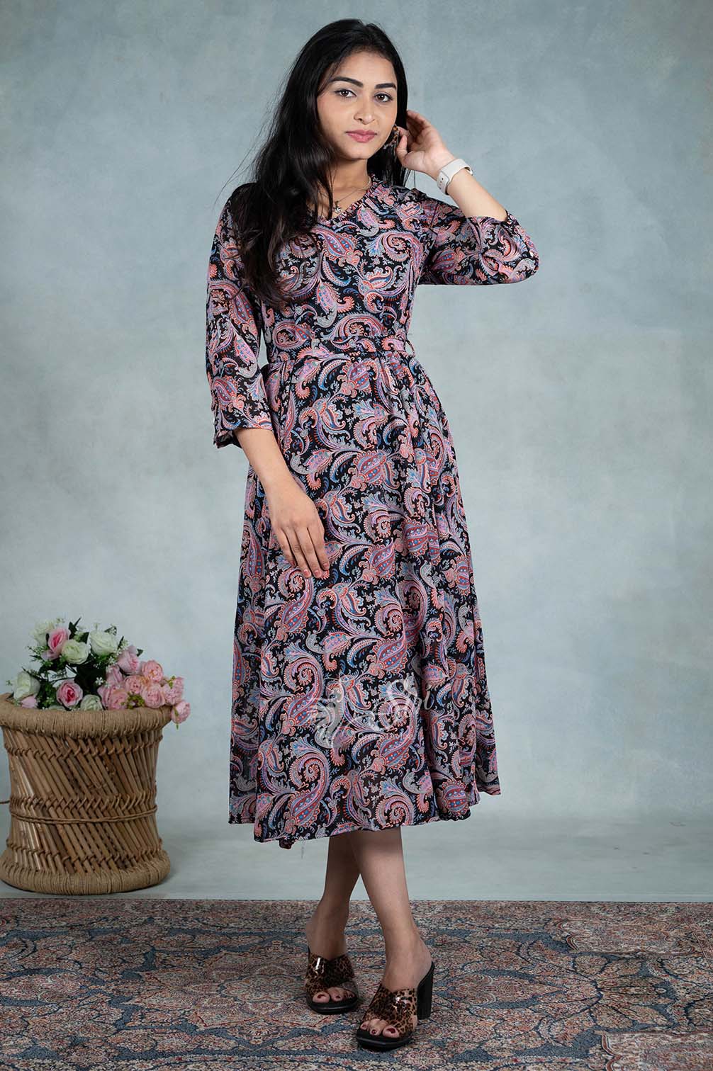 Multi Colour Floral Print Kurti