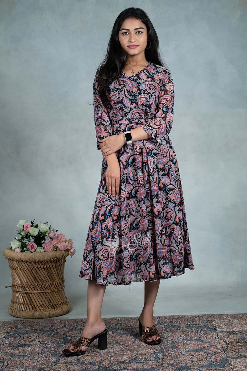 Multi Colour Floral Print Kurti