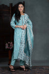 Ice Blue 3 Pcs Bottom Duppata Set
