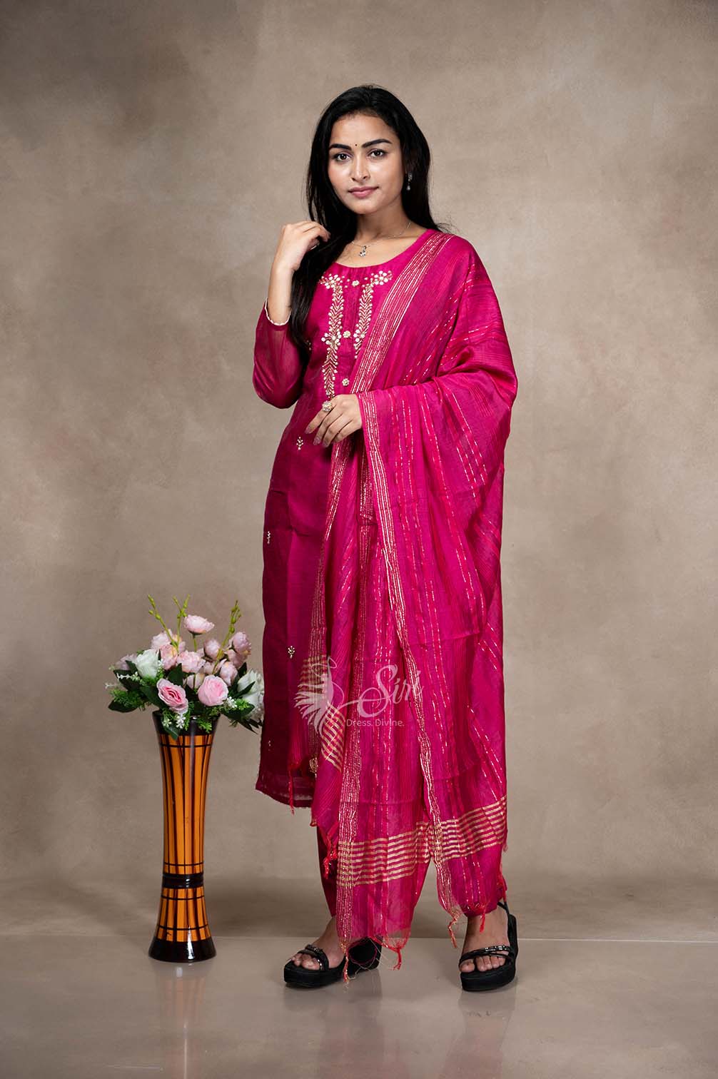 Dupion Pattu Salwar Straight Cut