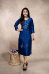 Thead And Stone Work  Straight Cut Kurti