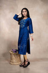 Thead And Stone Work  Straight Cut Kurti