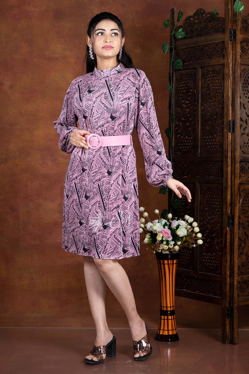 Pink Pearl Colour Print Work Westren Top