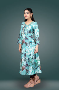 Rayon floral print kurti