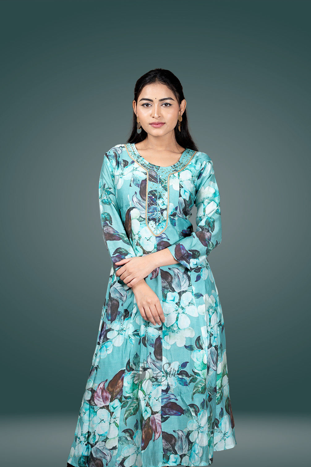 Rayon floral print kurti