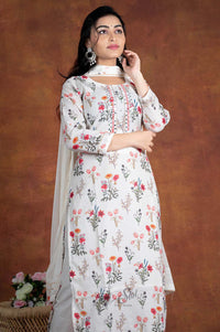 Floral Print 3 Pc's Bottom Duppata Set