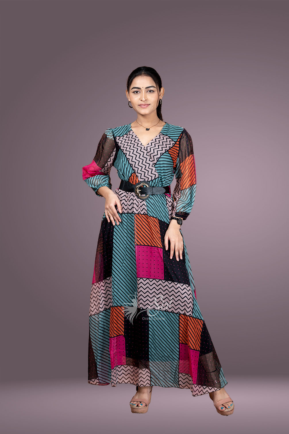 Reeya Lifestyle - Go for the ethnic look with this magnetic Golden Chanderi  Butti Long Frock with Blackish Gold Tissue Border. This Long frock is  fashioned on Chanderi fabric & enriched with