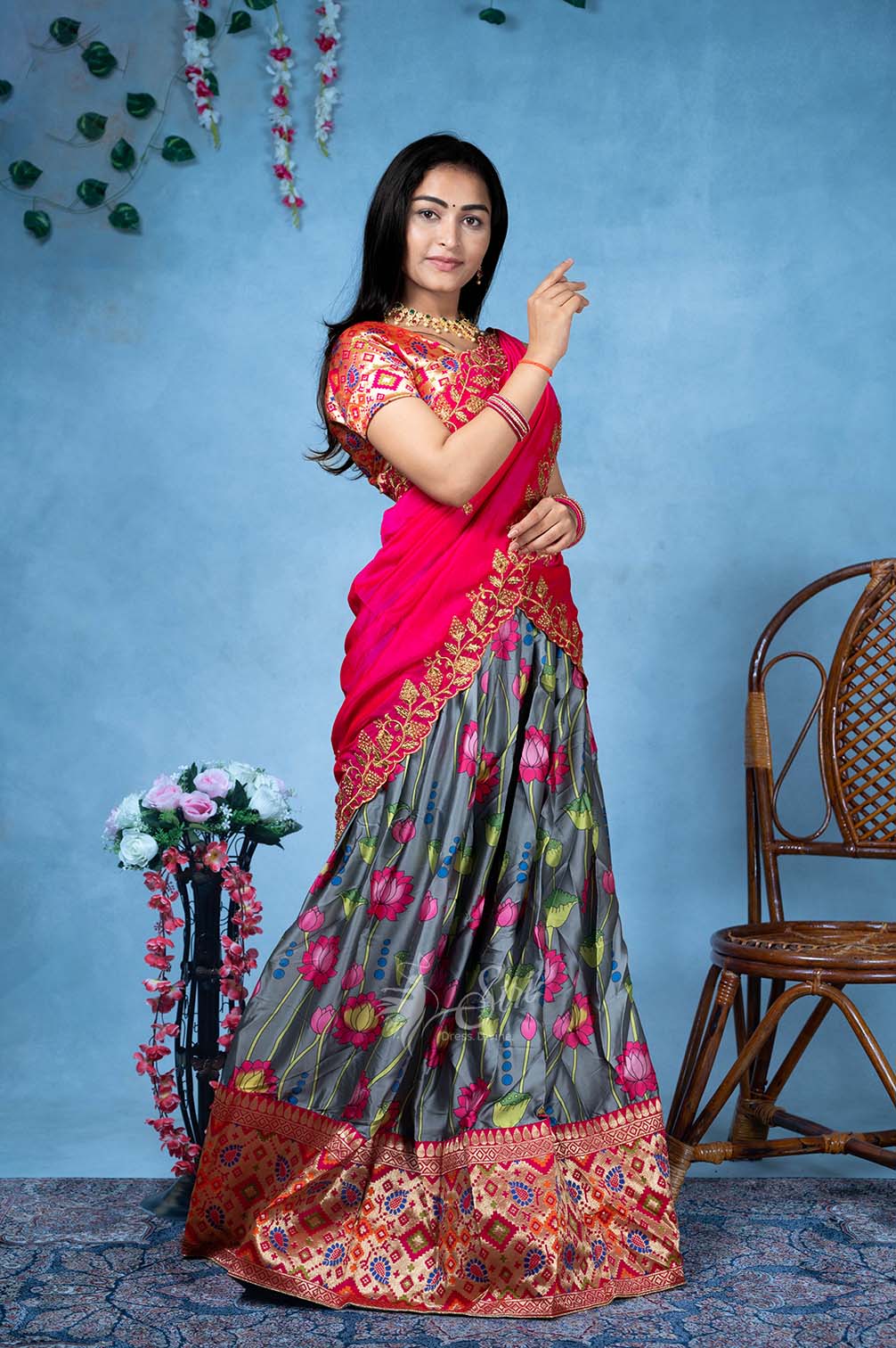 Wedding Wear Mix Color NARAYAN PETT SOUTH SUPER HIT-VOL-02 HALF SAREE, With  blouse piece at Rs 1250/piece in Surat
