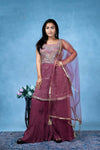 Wine Color Partywear Palazzo Set