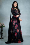 Black Colour Floral Print Chudidar Kali