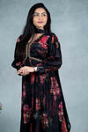 Black Colour Floral Print Chudidar Kali