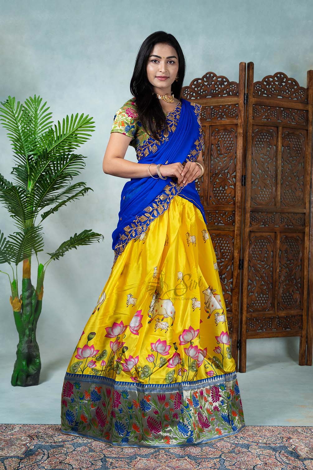 Buy HALFSAREE STUDIO Blue Latest Banarasi Lehenga for wedding Function  Online at Best Prices in India - JioMart.