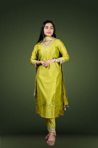 Parrot green salwar straight cut