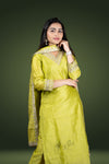 Parrot green salwar straight cut