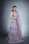 Lavender Colour Net Chudidar Kali