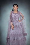 Lavender Colour Net Chudidar Kali