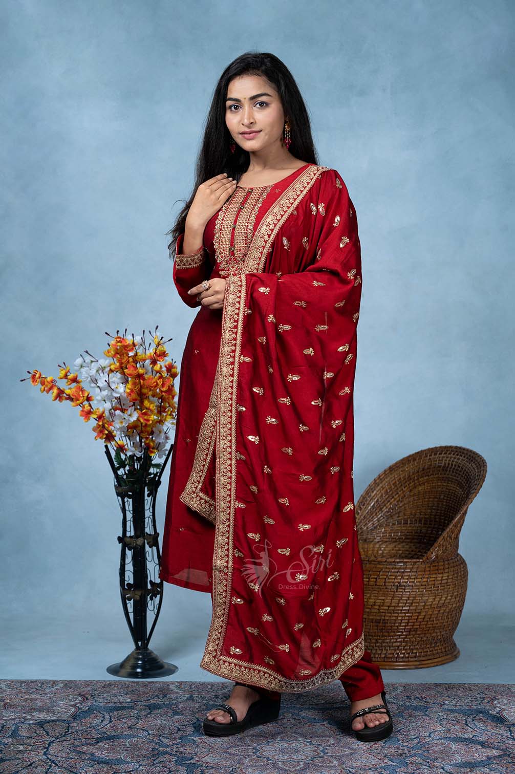 Chanderi Salwar Straight Cut