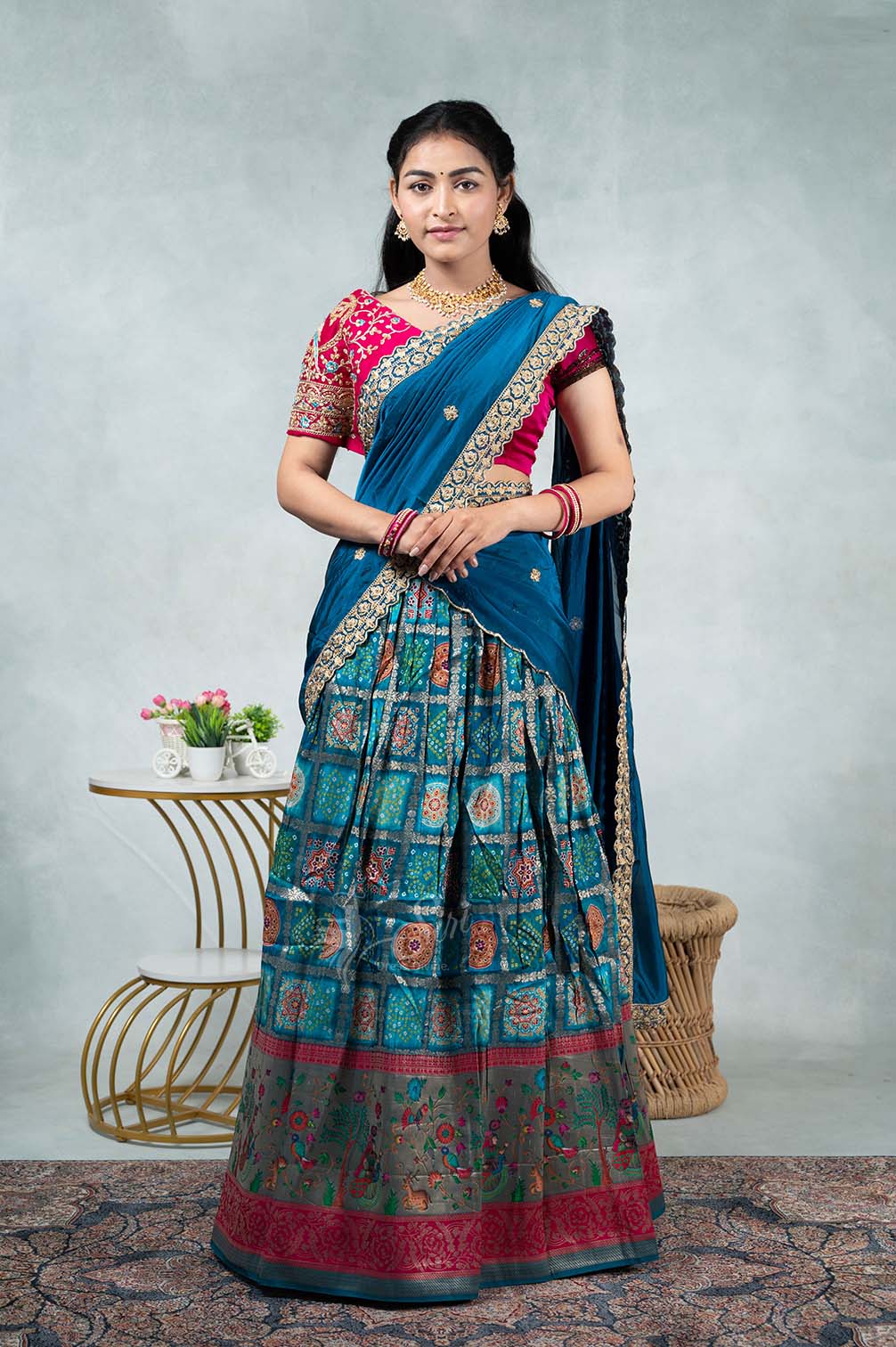 Parrot Green and Light Teal Lehenga | Lehenga Boutique – ViBha