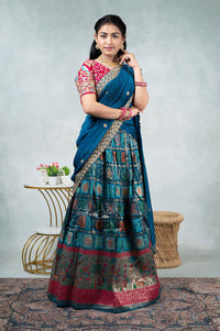 Kalamkari Print Crape Georgette   Half- Saree