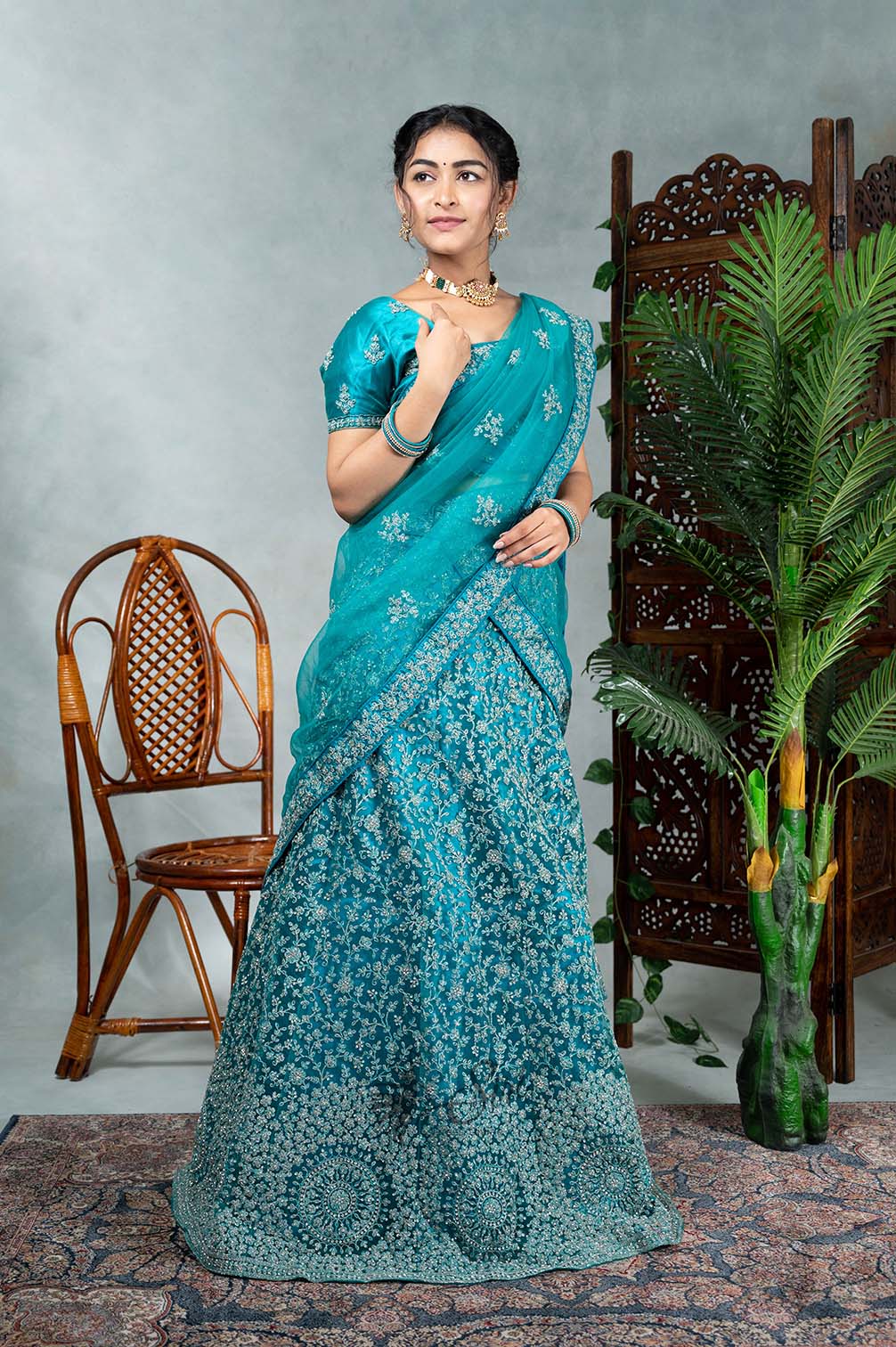 Buy Sky Blue & Black Sarees for Women by Saree mall Online | Ajio.com