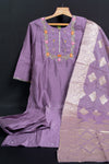 Lavender colour chanderi salwar straight cut