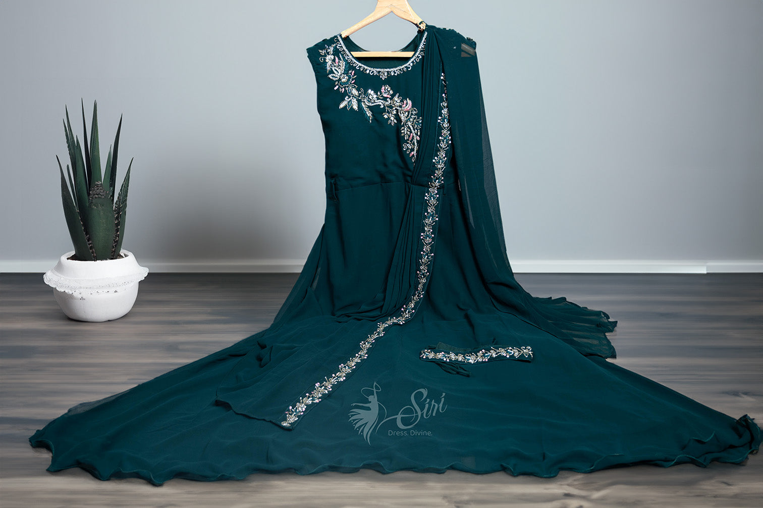 Dark Green Colour georgette chudidar kali