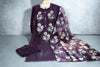Dark purple floral print 3 Pc's Bottom duppata set