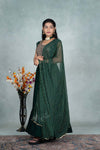 Georgette Bottle Green Chudidhar Kali