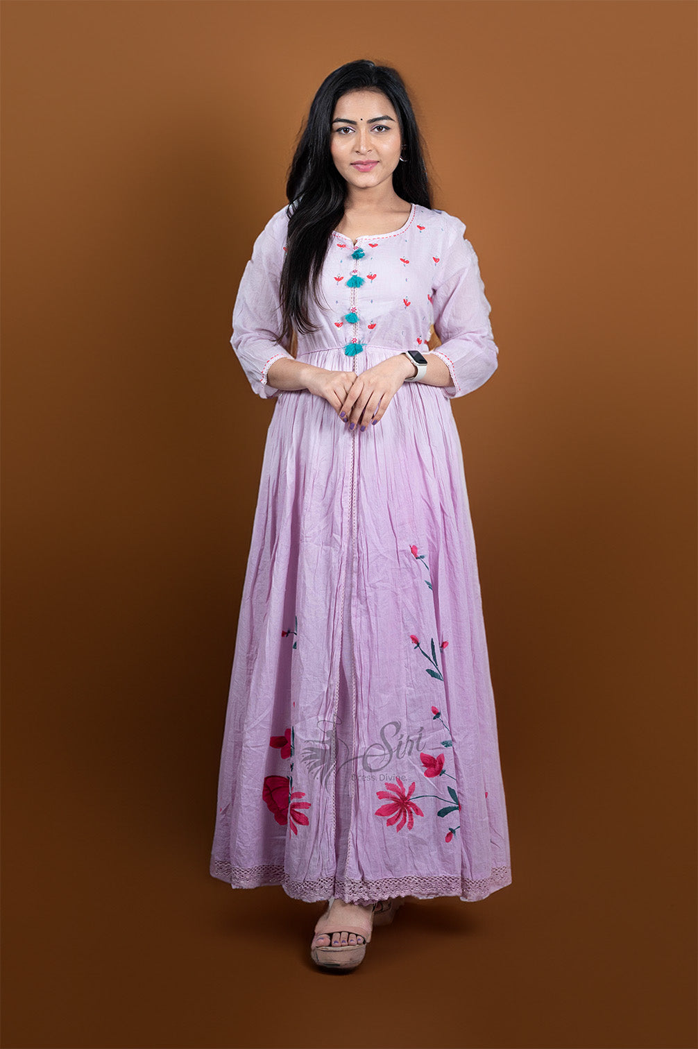 Baby Pink Floral Print Kurti