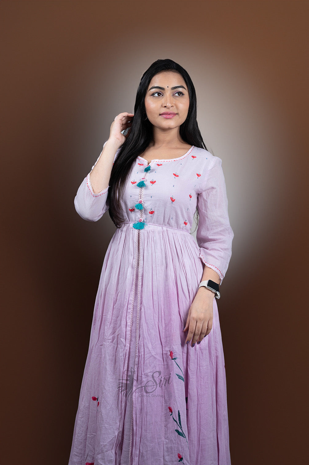 Baby Pink Floral Print Kurti