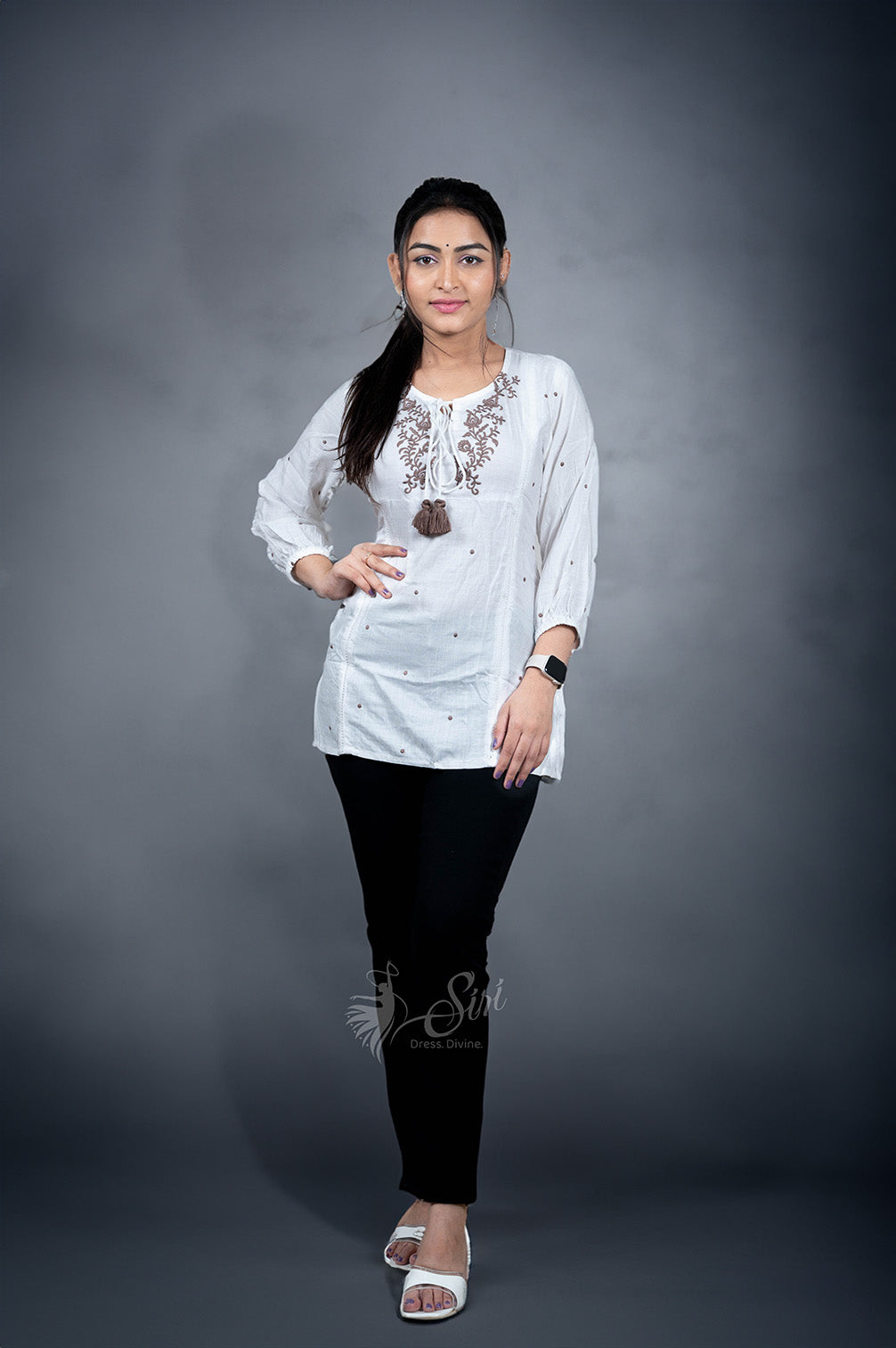 White Colour Cotton Westren Top