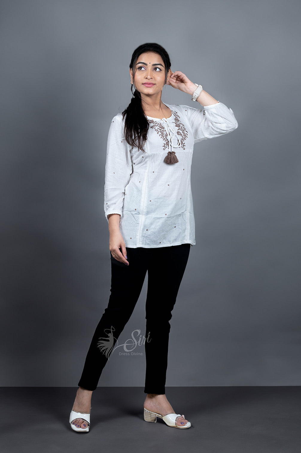 White Colour Cotton Westren Top