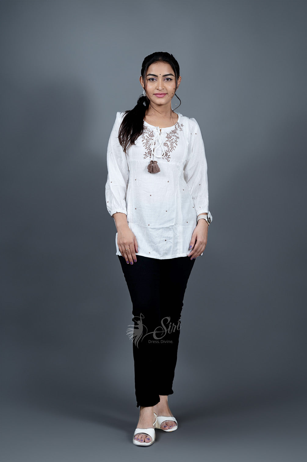 White Colour Cotton Westren Top