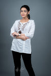 White Colour Cotton Westren Top