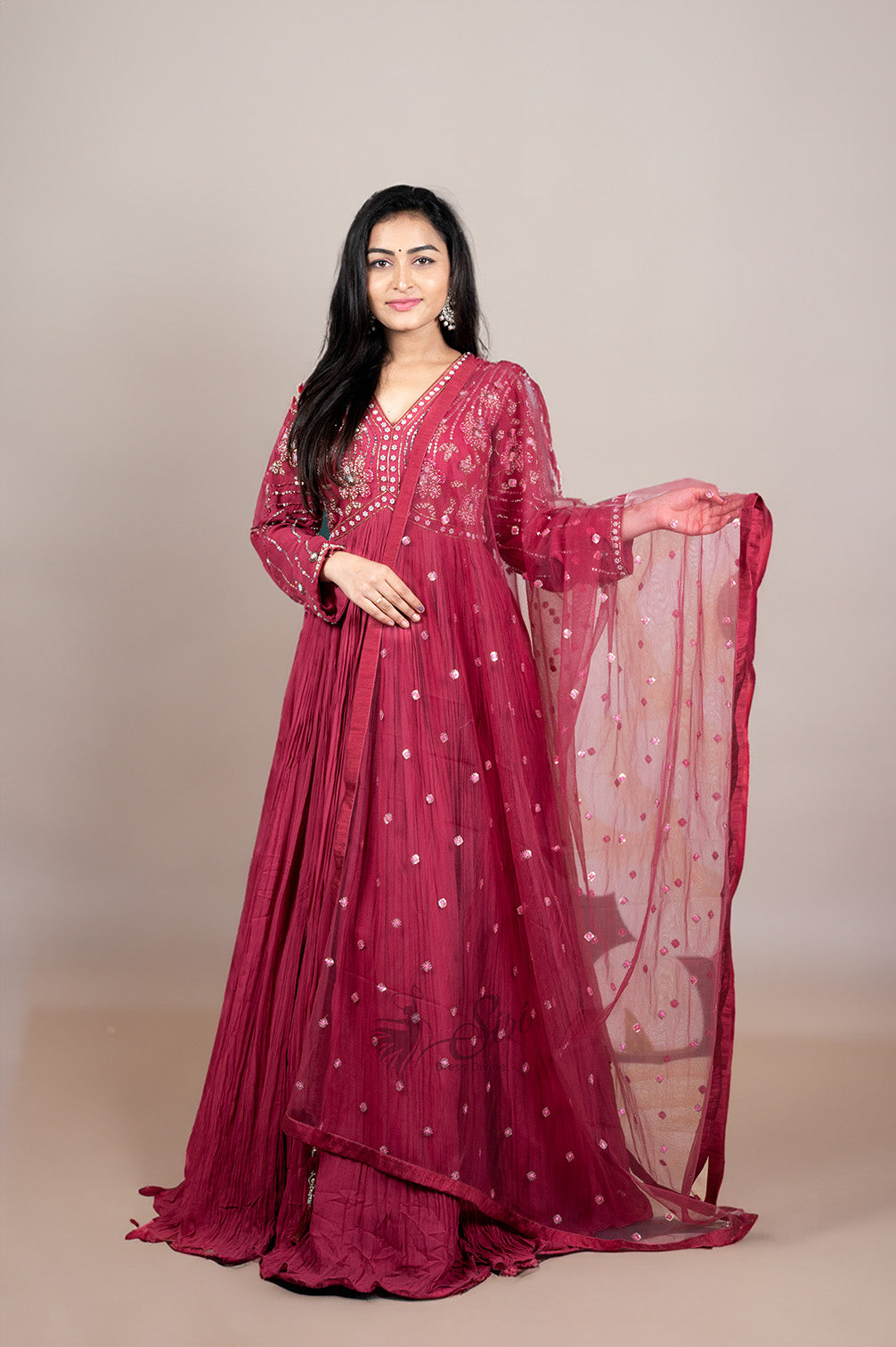 Pink Colour Georgette Chudidar Kali