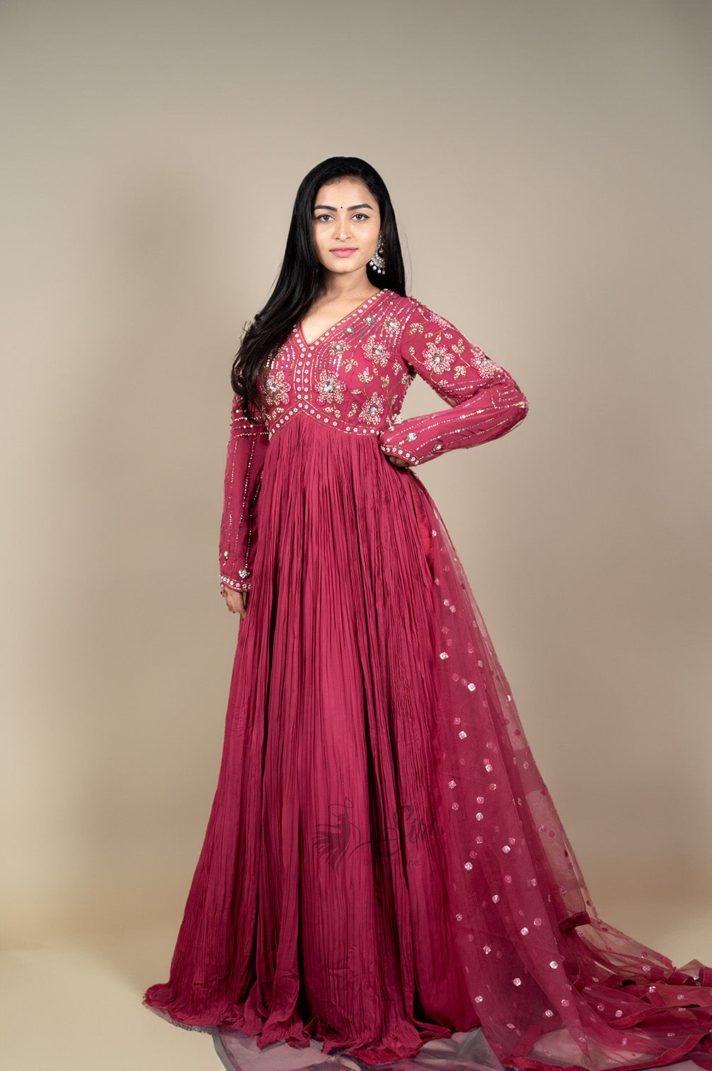 Pink Colour Georgette Chudidar Kali