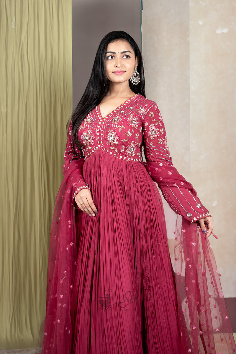 Pink Colour Georgette Chudidar Kali