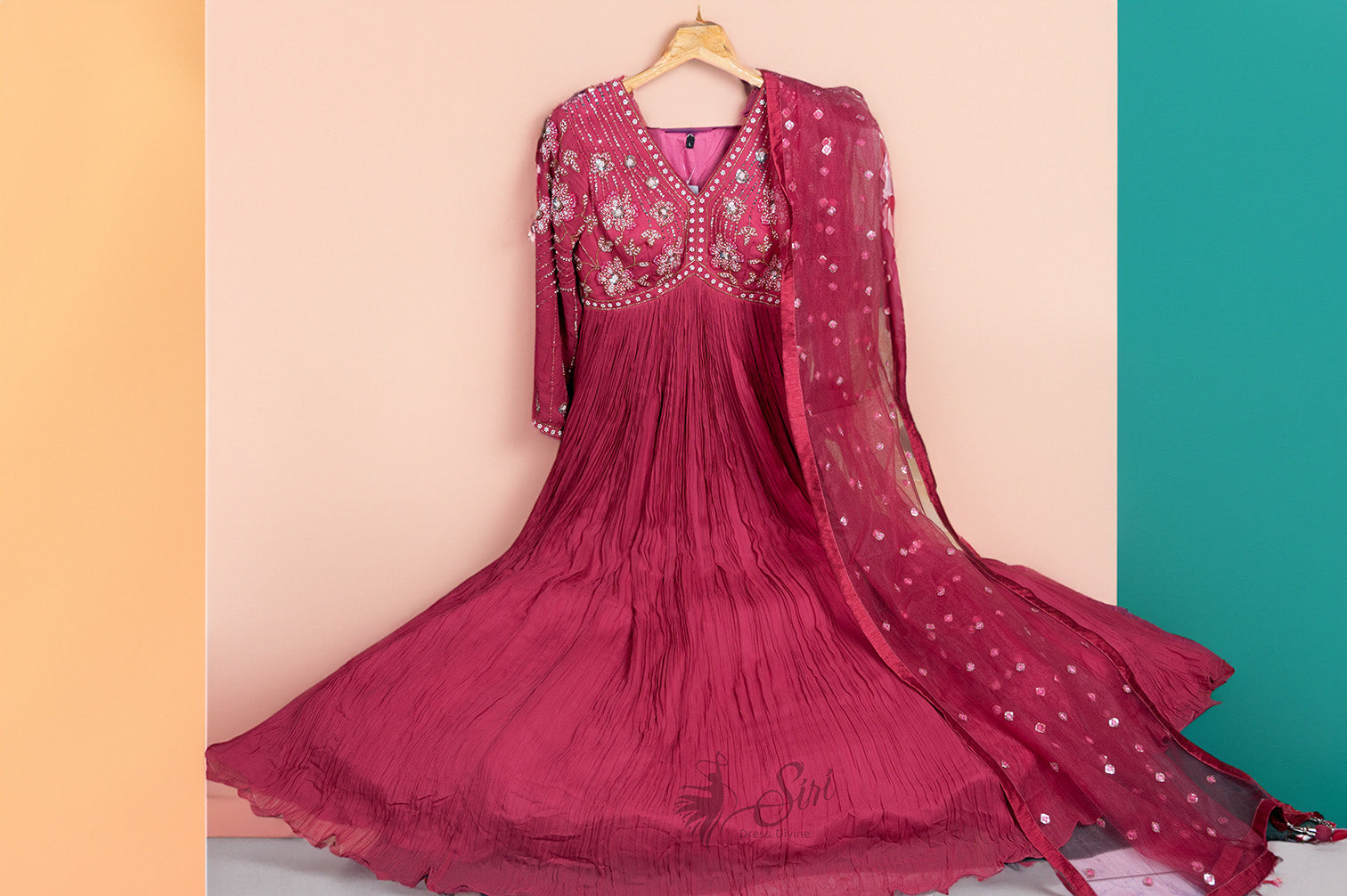 Pink Colour Georgette Chudidar Kali