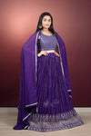 Purple Colour Georgette Crop Top