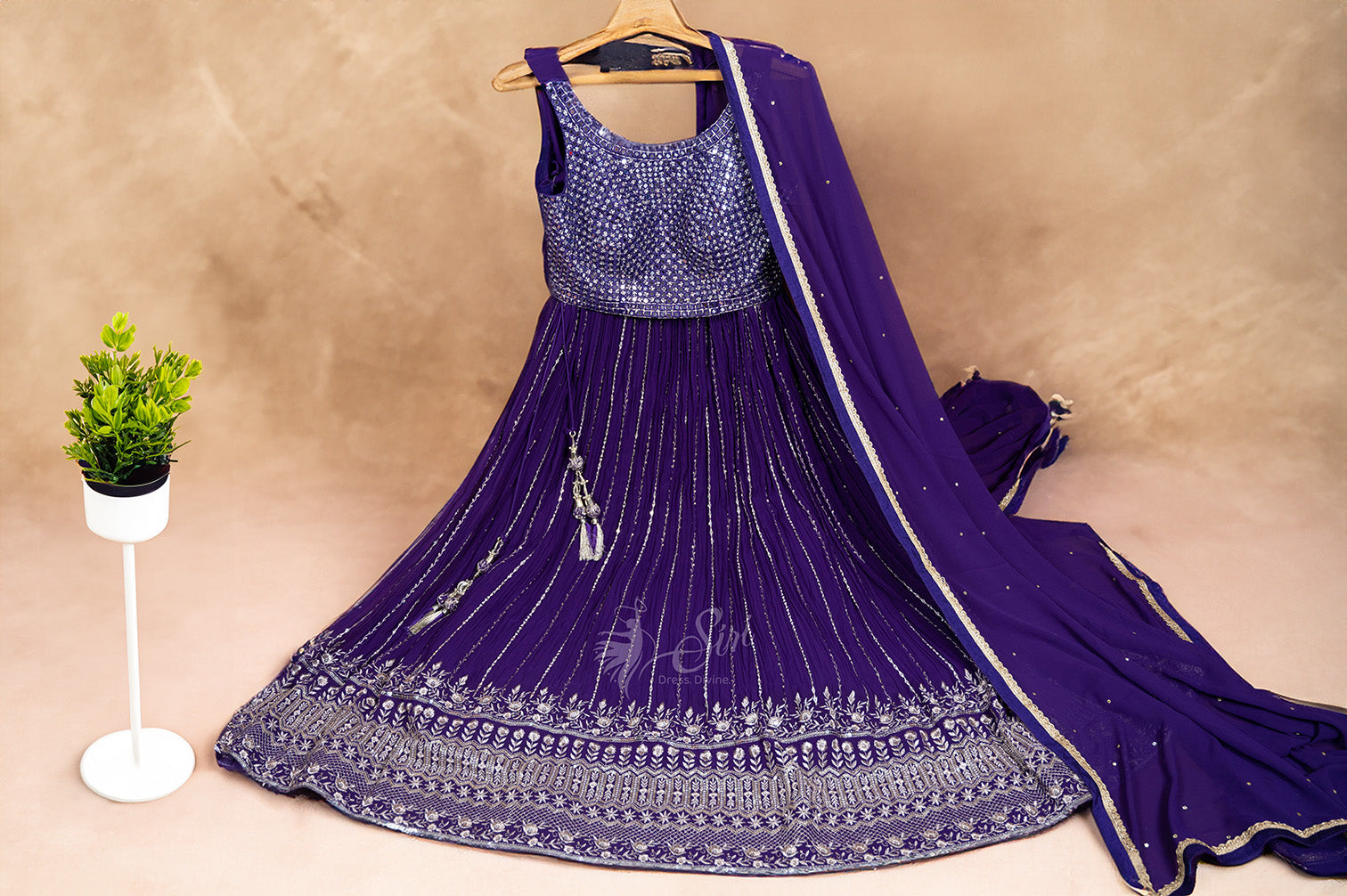Purple Colour Georgette Crop Top