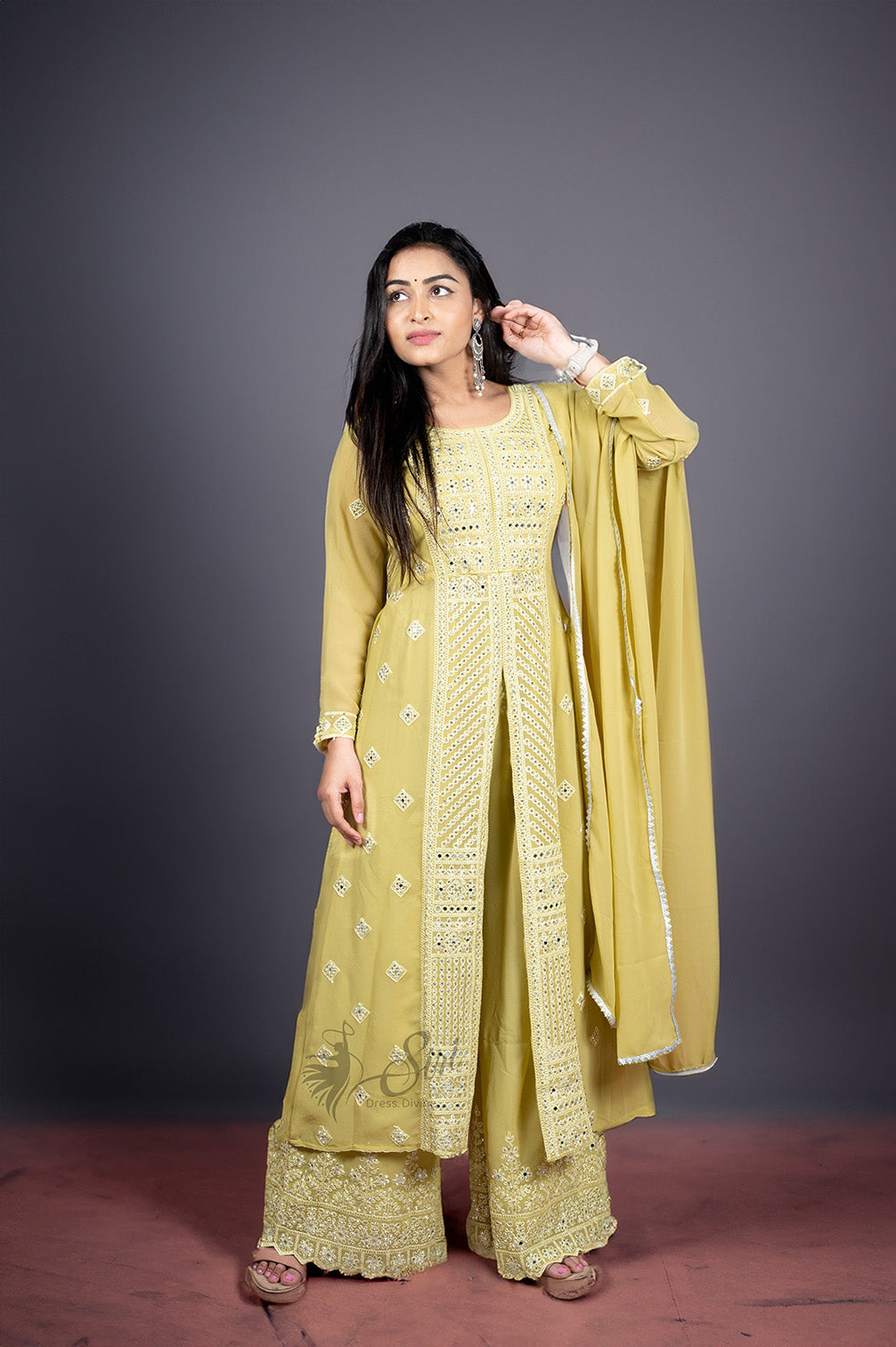Corn Yellow Party Wear Palazo Set