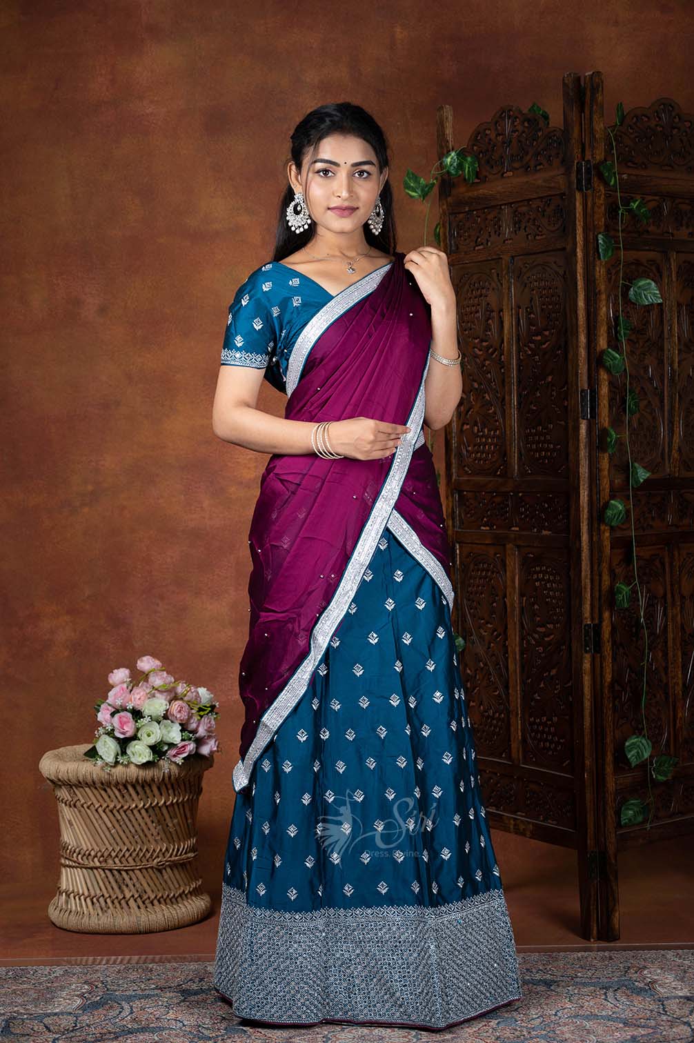 Blue Pure Soft Banarasi Silk Silver Thread Work Unstitch Lehenga Choli