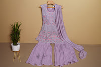 Lavender Colour Partywear Palazo Set