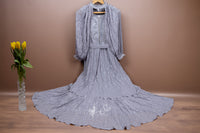 Gray Colour Chips & Thread Work Chudidar Kali
