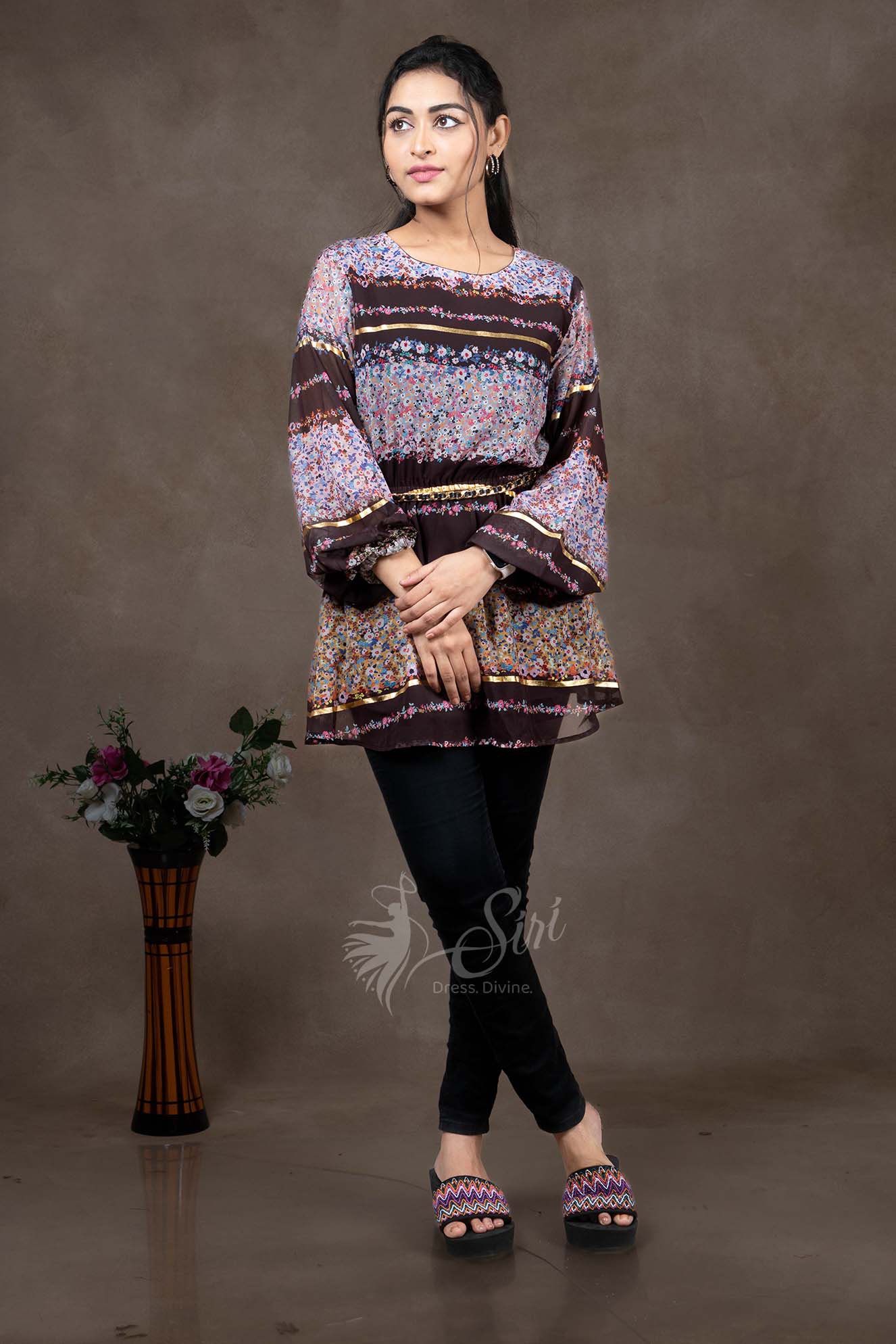 Multi Colour Georgette Westren Top