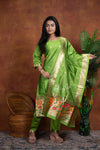 Banaras Leaf Green 3 Pcs bBottom Dupatta Set