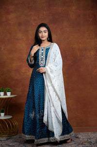 Navy Blue Cotton Chudidar Kali