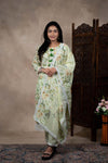 Floral Print 3 Pcs Bottom Dupatta Set