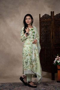 Floral Print 3 Pcs Bottom Dupatta Set