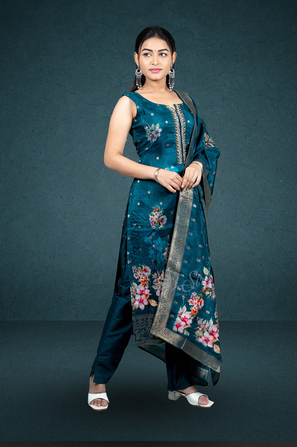 Rama green salwar straight cut